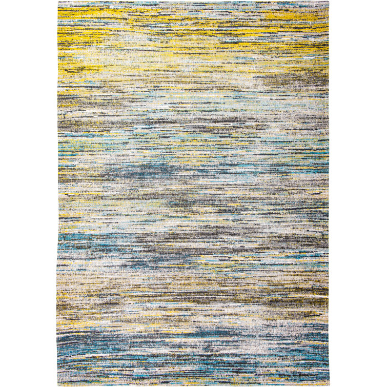 Louis de Poortere Sari Flatweave Cotton Blue/Yellow Rug Wayfair.co.uk